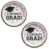 8.5" Congrats Grad Round Paper Dinner Plates 8ct