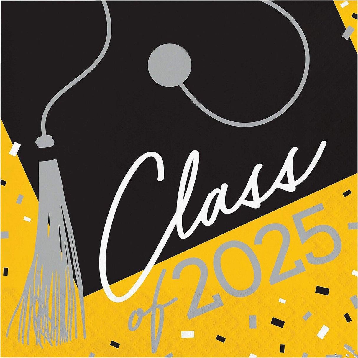 Creative Converting School Spirit White Class of 2025 Paper Dinner Napkins – 108 Count