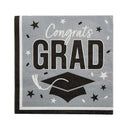 Servilletas de papel para almuerzo "Congrats Grad" de 6.5 pulgadas, paquete a granel de 50 unidades, suministros para fiesta de graduación.