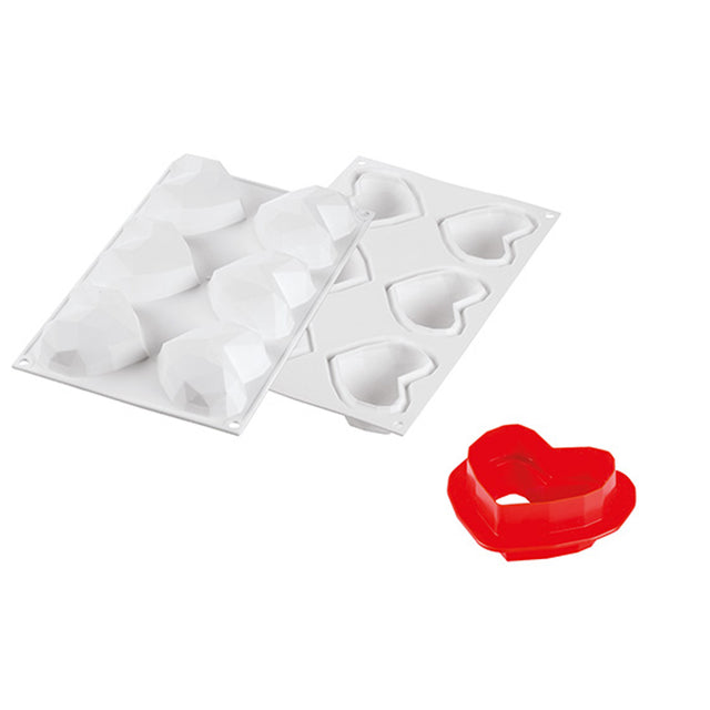 Silikomart "AMORINI ORIGAMI 110" Flexible Baking & Freezing Mold, 3.72 Oz., 6 Cavities