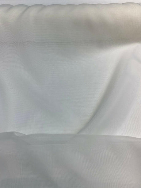 Sheer Voile Polyester Fabric - Off-White, 120" Width (1 Yard)