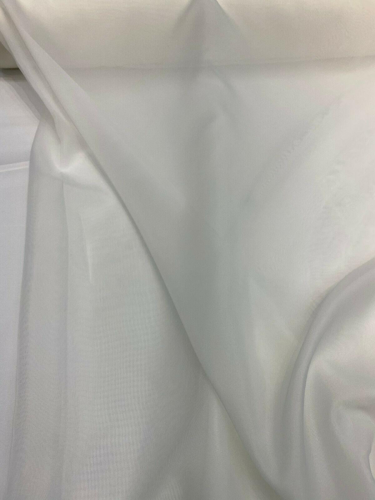 Sheer Voile Polyester Fabric - Off-White, 120" Width (1 Yard)