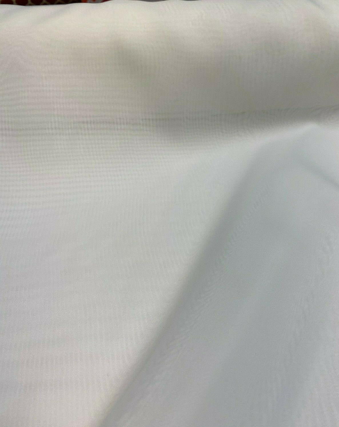Sheer Voile Polyester Fabric - Off-White, 120" Width (1 Yard)