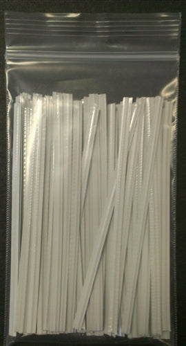 White Metallic Twist Ties - 100 Pack