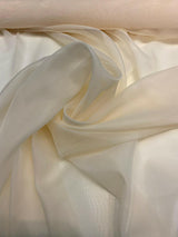 Champagne Sheer Voile Polyester Fabric - Champagne Sheer, 120" Wide (1 Yard)