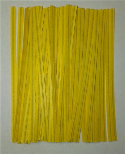 Yellow Paper Twist Ties - 50 Pack