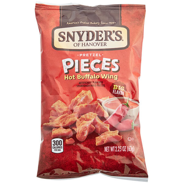 Snyder's of Hanover Hot Buffalo Wing Pretzel Pieces 2.25 oz. - 60/Case