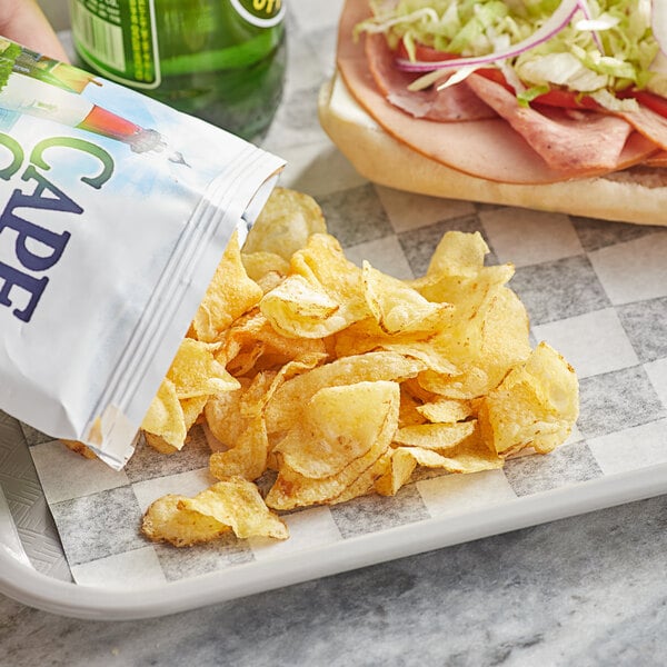 Cape Cod Less Fat Original Sea Salt Kettle Cooked Potato Chips 1.5 oz. - 56/Case