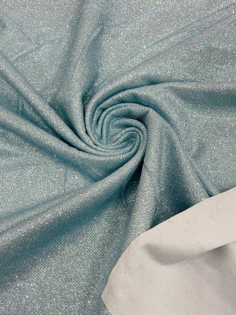 Stretch Shimmer Glitter Polyester Spandex Fabric - Shimmer Glitter, 58-60" Width (1 Yard)