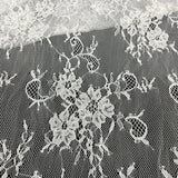 Embroidered Chantilly Lace with Eyelash Scallop