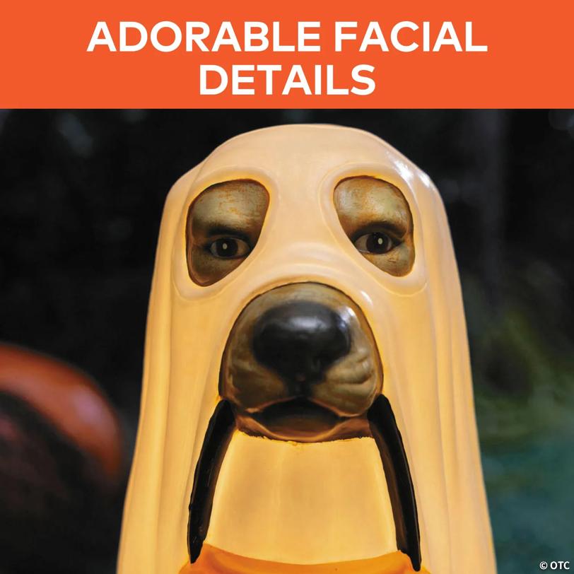 23 1/4" Light-Up Ghost Dog Blow Mold with C7 LED Halloween Decoration