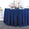 Round Velvet Tablecloth 120" Navy Blue
