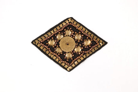 Beaded Patch Diamond-Shaped 4" x 3"