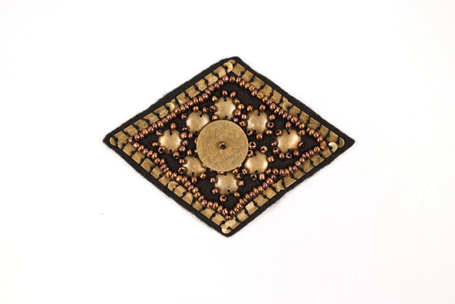 Beaded Patch Diamond-Shaped 4" x 3"