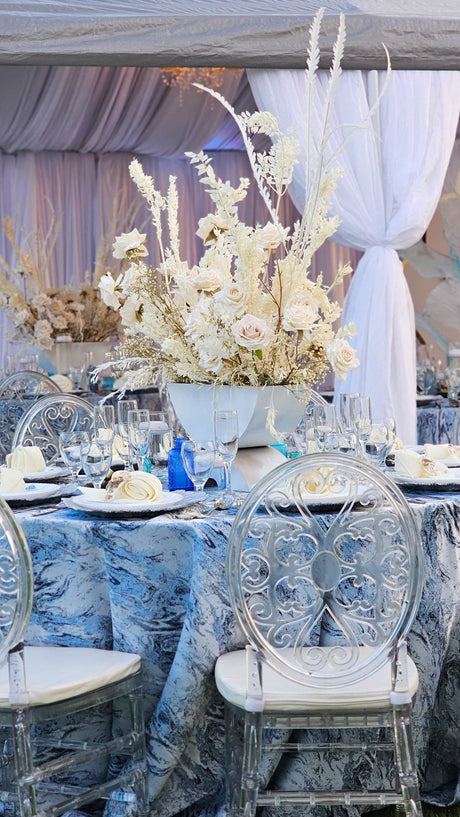 Jacquard Cloth Dinner Napkins 20x20 Dusty Blue
