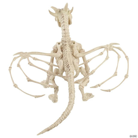 RADYAN Skeleton Dragon Prop with Wingspan for Halloween Displays and Haunted Decor shown in a clear product image