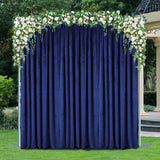 Crushed Velvet Backdrop Drape Panel 14 ft x 57 in Navy Blue