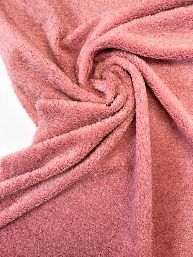 Pink Faux Fur Knitted Fabric