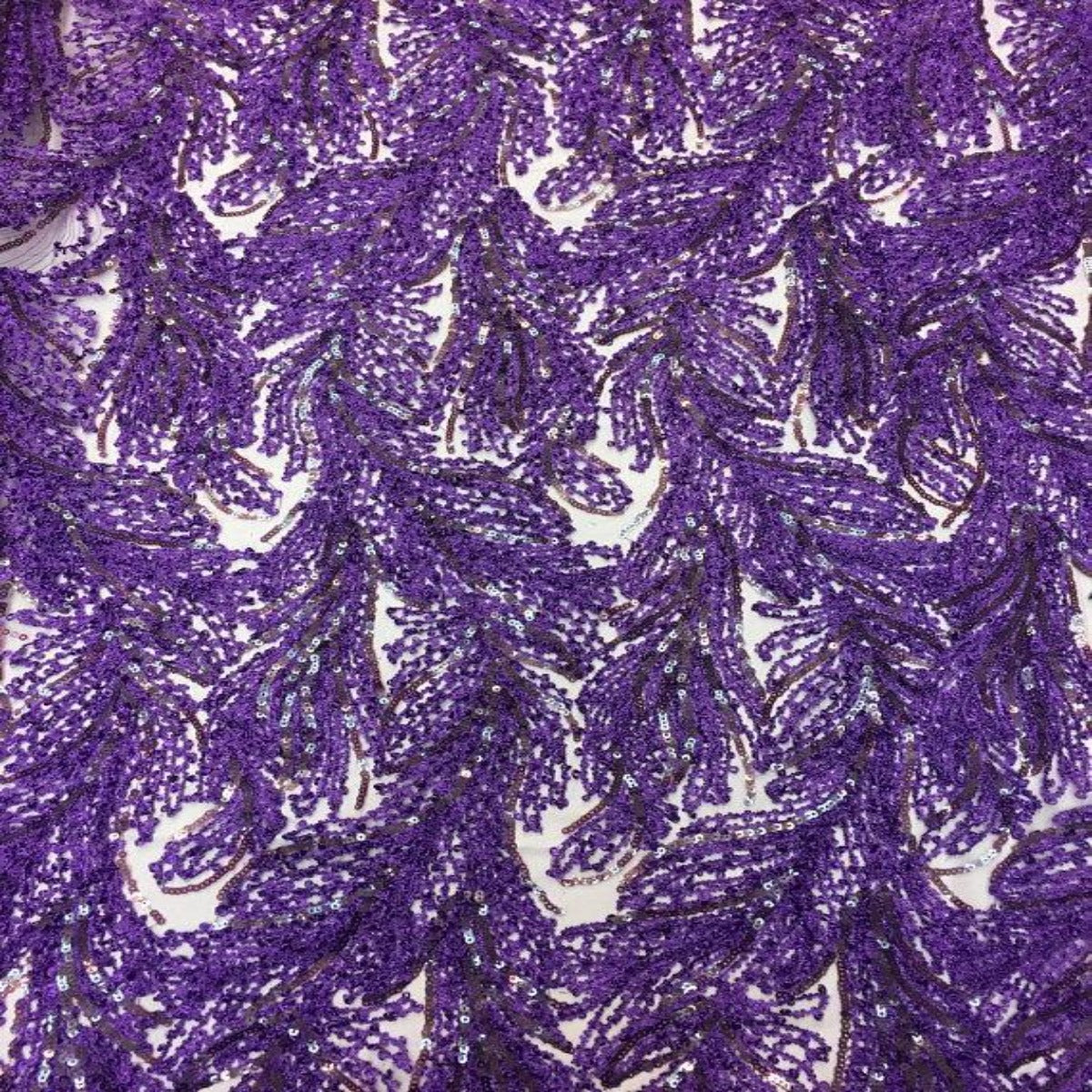 Floral Sequin Lace Fabric 52" Wide Polyester
