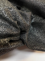 Cotton Elastane Glitter Fabric Silver Black