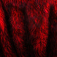 Red Black Faux Fake Fur Husky Long Pile,