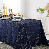 Rectangular Velvet Tablecloth 90x156 Navy Blue