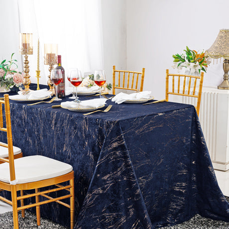 Seamless Rectangular Gilded Marble Holland Velvet Tablecloth