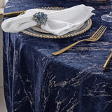 Round Velvet Tablecloth 120" Navy Blue