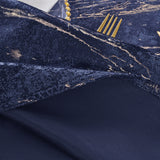 Round Velvet Tablecloth 132" Navy Blue