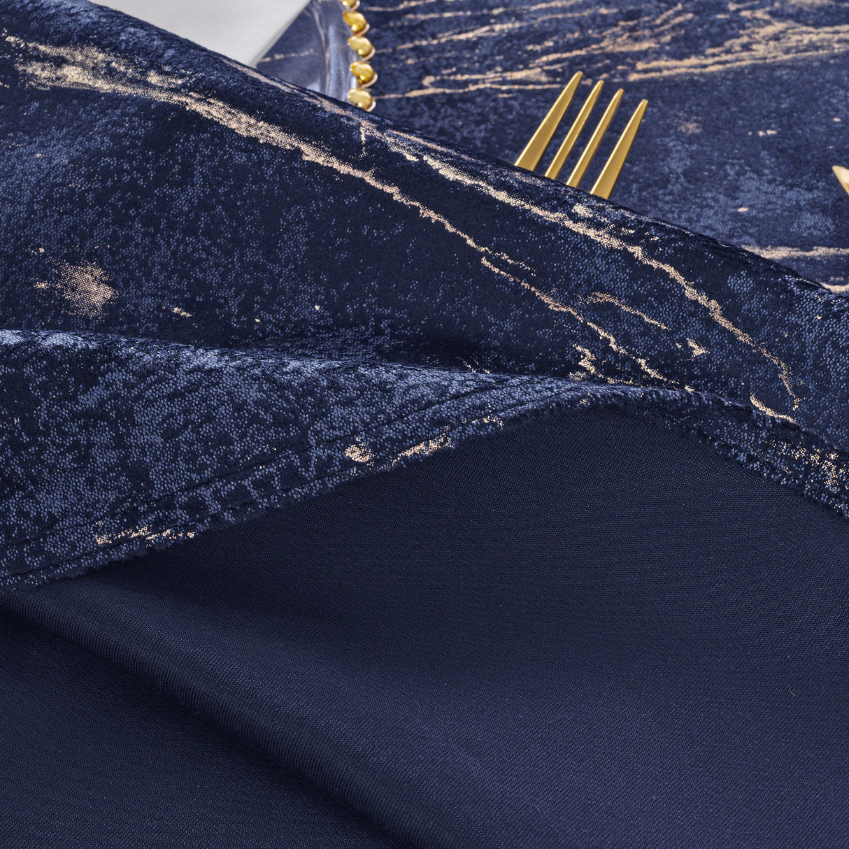 Velvet Rectangular Tablecloth 90x132 Navy Blue