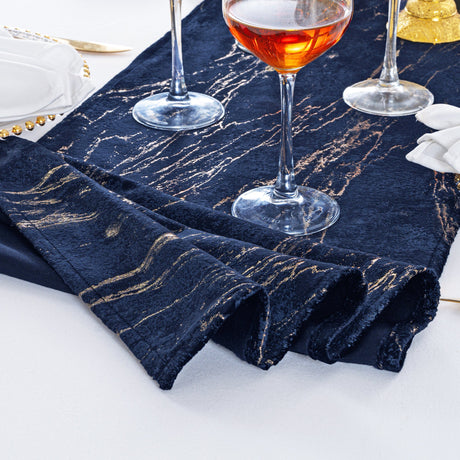 Velvet Table Runner 13x108 Navy Blue