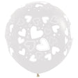 Latex Balloons Assorted Hearts Crystal Clear 24 Inch