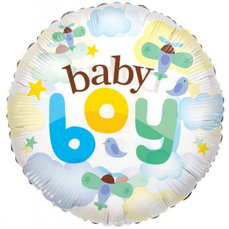 Foil Balloon Baby Boy Clear 24 Inch