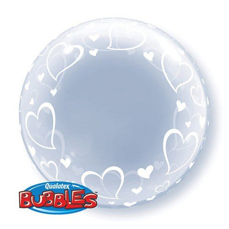Bubble Balloon Stylish Hearts 24 Inch