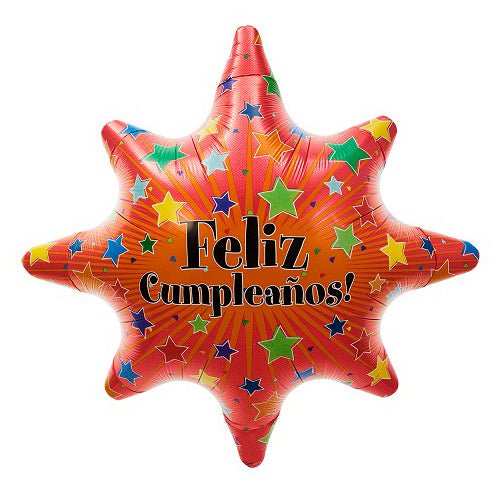 Foil Balloon Feliz Cumpleanos Burst 24 Inch