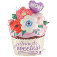 Foil Balloon Floral Mom Cupcake 24 Inch