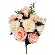 Silk Flowers Hydrangea Rose Bush Beige & Light Pink