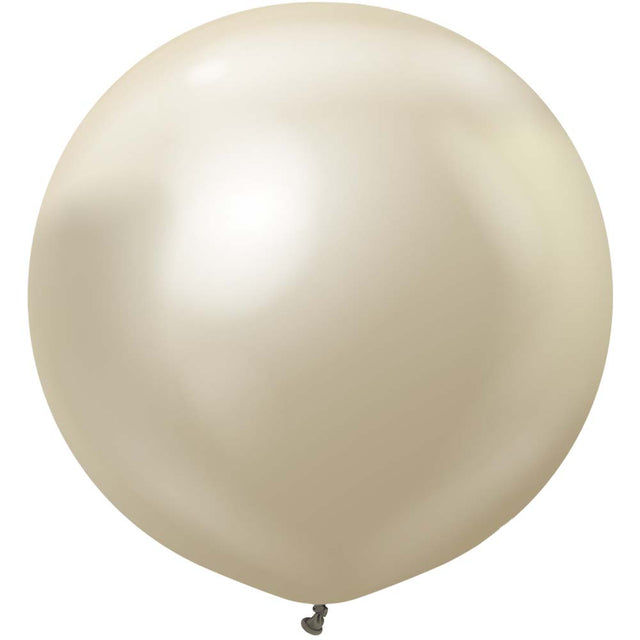Latex Balloons 24 Inch Kalisan Mirror White Gold