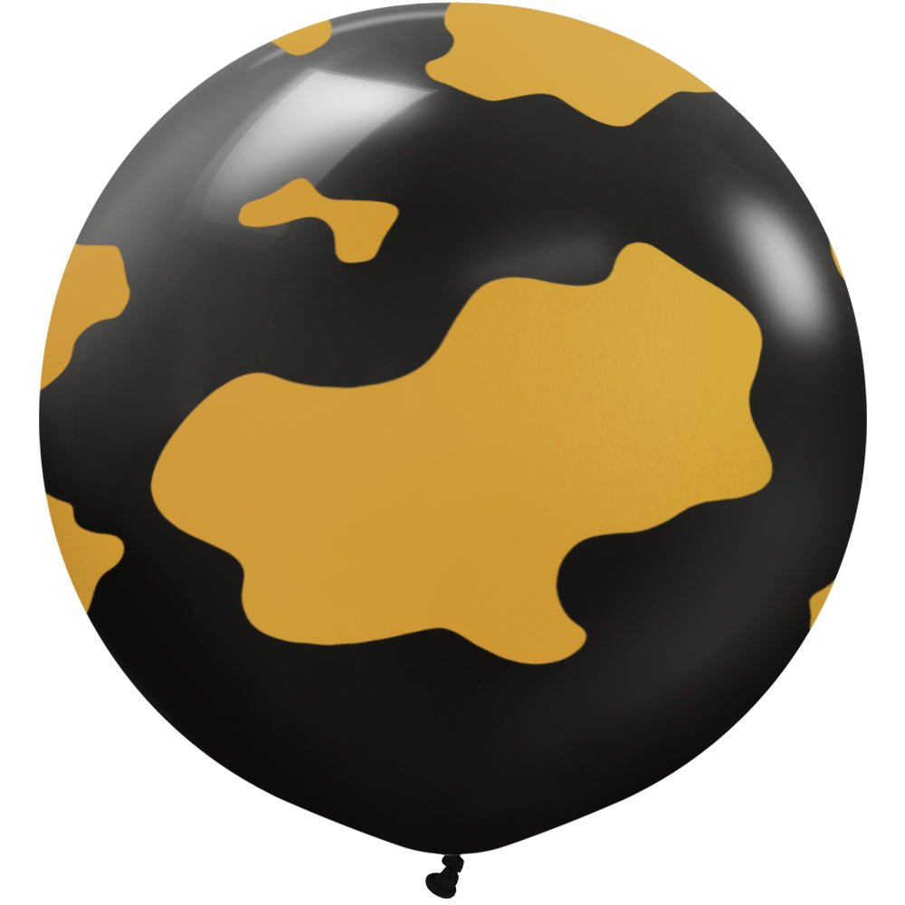 Latex Balloons 24 Inch Country Cow Black Gold Ink