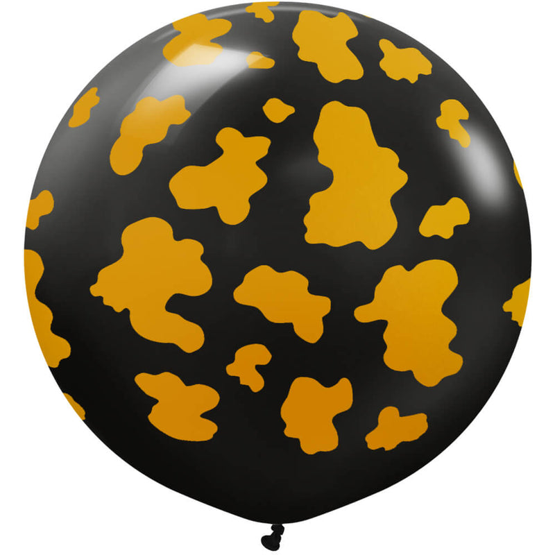 Latex Balloons Safari Cow Black Gold Ink 24 Inch