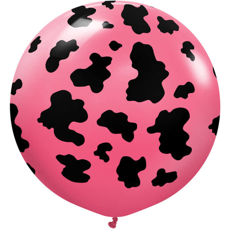 Latex Balloons Safari Cow Fuchsia 24 Inch