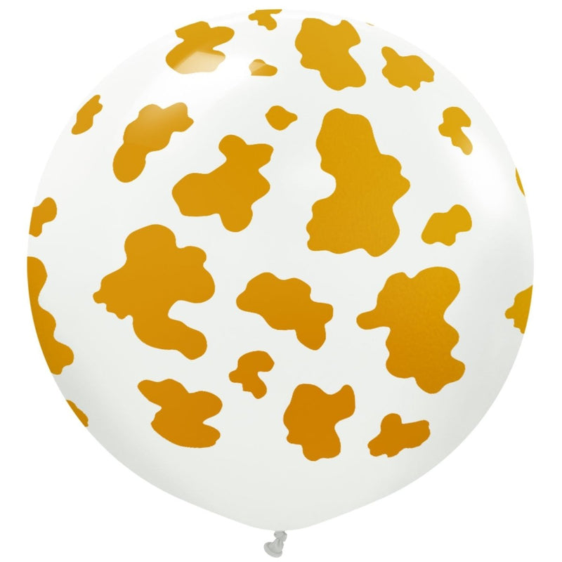 Latex Balloons Safari Cow White Gold Ink 24 Inch