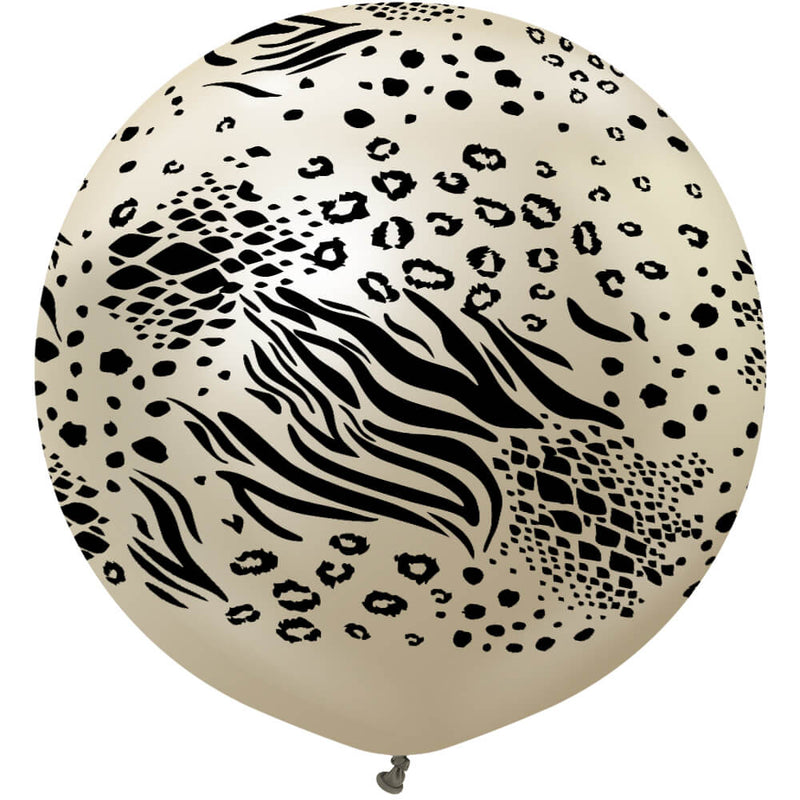24 Inch Latex Balloons Safari Mutant White Gold
