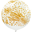 Latex Balloons 24 Inch Safari Mutant White Gold Ink