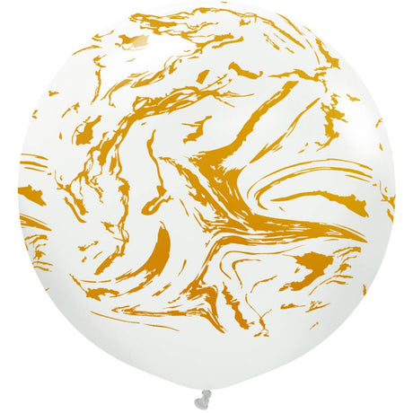 Latex Balloons 24 Inch Space Nebula White Gold Ink