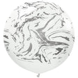 Latex Balloons 24 Inch Space Nebula White Silver Ink