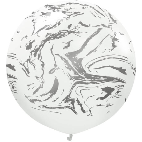 Latex Balloons 24 Inch Space Nebula White Silver Ink