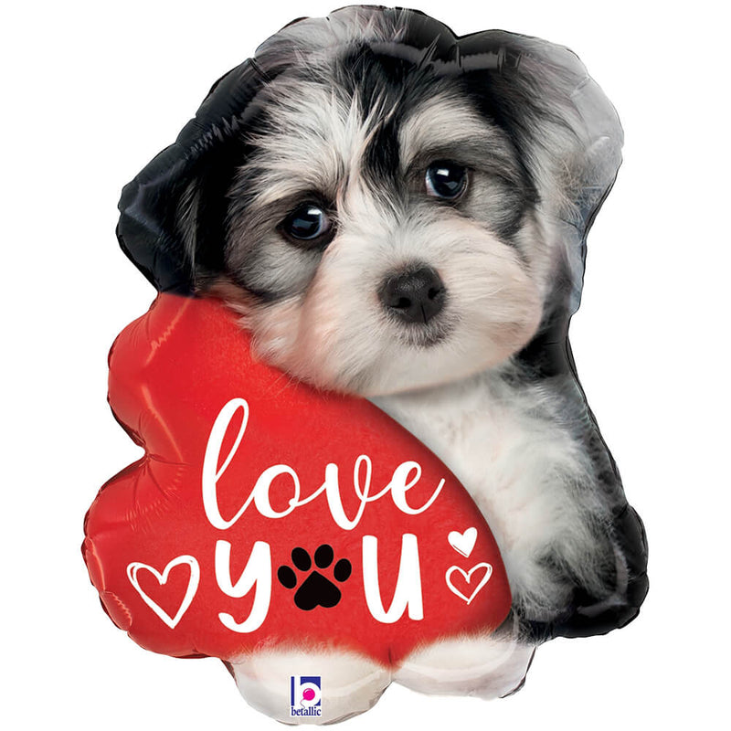 Foil Balloon Love You Puppy 24 Inch