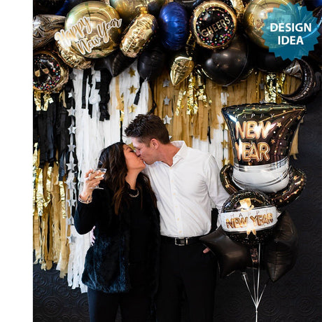 Foil Balloon Pop Clink Cheers Top Hat
