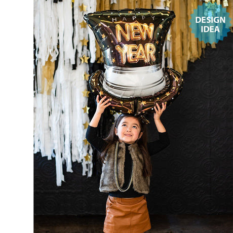Foil Balloon Pop Clink Cheers Top Hat